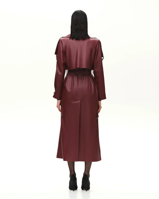 VEGAN LEATHER MAXI TRENCH WITH BUCKLES - Maison OrientKris MaranMaison OrientClothing