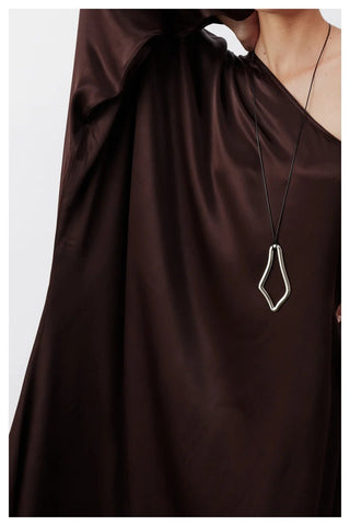Venus One - Shoulder Maxi Dress in Dark Chocolate - Maison OrientNazli CerenMaison OrientClothing