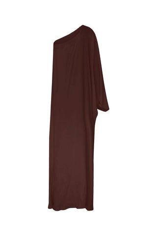 Venus One - Shoulder Maxi Dress in Dark Chocolate - Maison OrientNazli CerenMaison OrientClothing