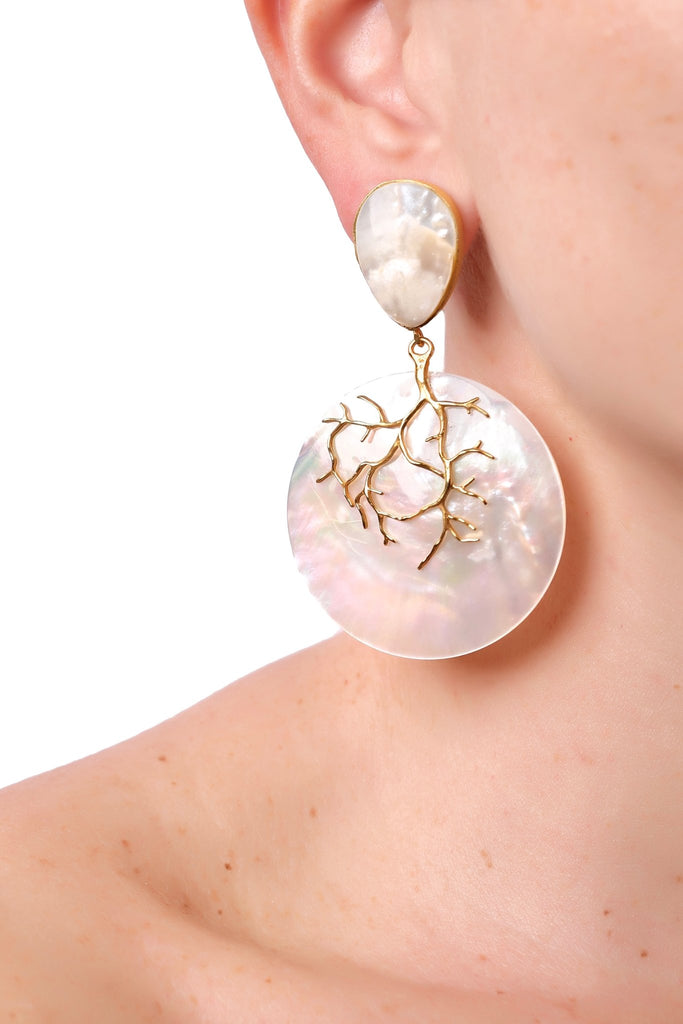 WHITE CAPRI in Mother of Pearls - Maison OrientChadia HamatiMaison OrientEarrings