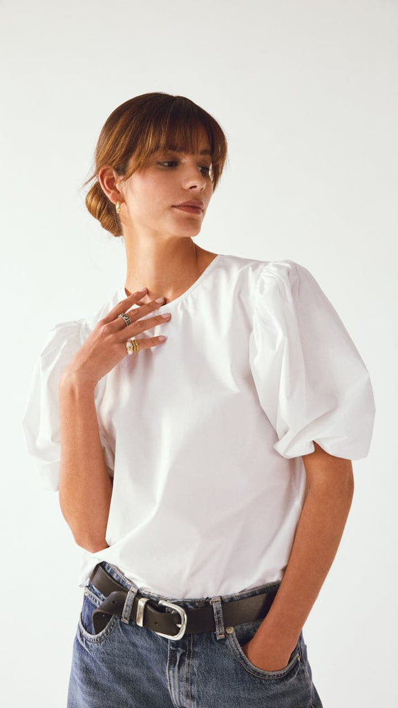 BACK TO FRONT TOP IN POPLIN - White | Maison Orient