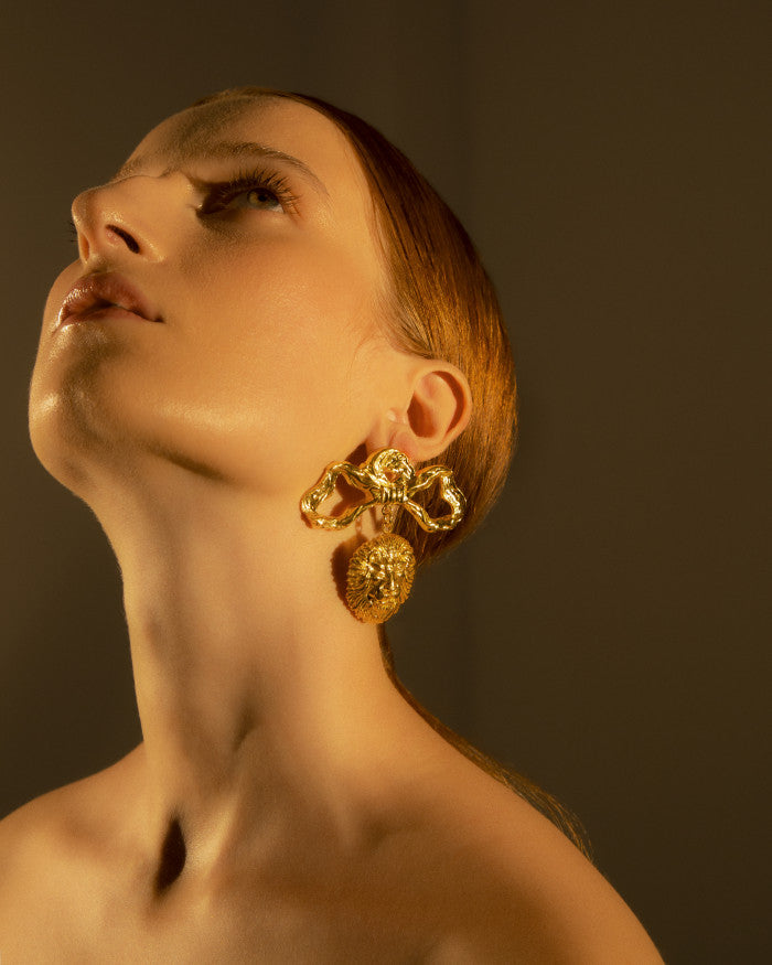 Earrings With Face Of A Lion | Maison Orient