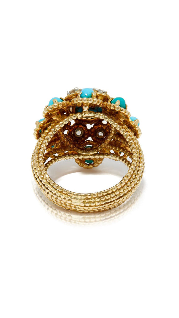1970'S Diamond And Turquoise Dress Ring - Maison OrientYazJewelsMaison OrientRings