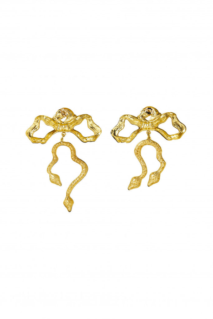 Bow With Snake Earrings | Maison Orient