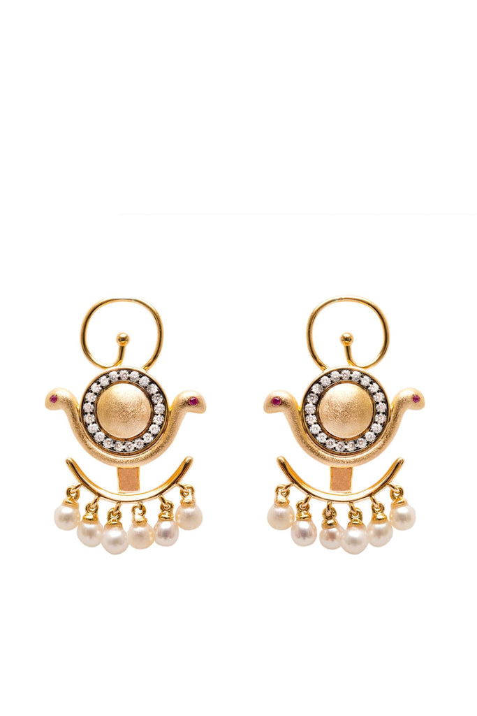 Ammanii Ear Jacket Earrings with Gemstones | Maison Orient