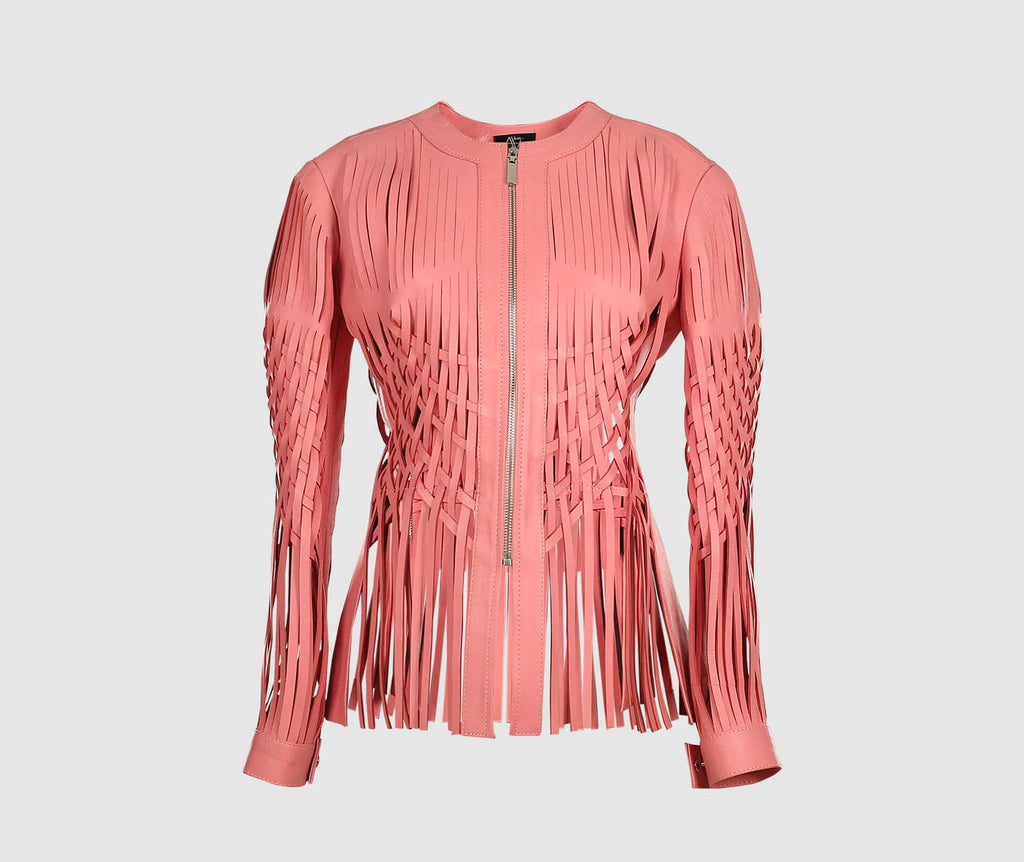Attalea Leather Jacket Blush Pink