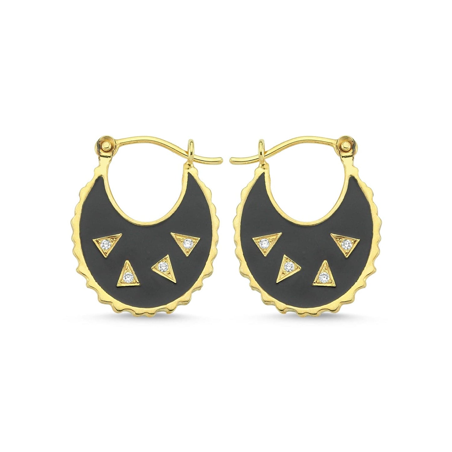 Black Sun Disc Earrings | Maison Orient