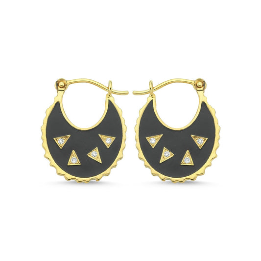 Black Sun Disc Earrings | Maison Orient