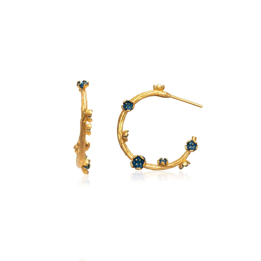 Blue Flower Hoop Earrings | Maison Orient