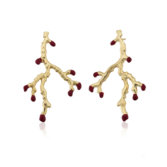 Coral Red Earrings