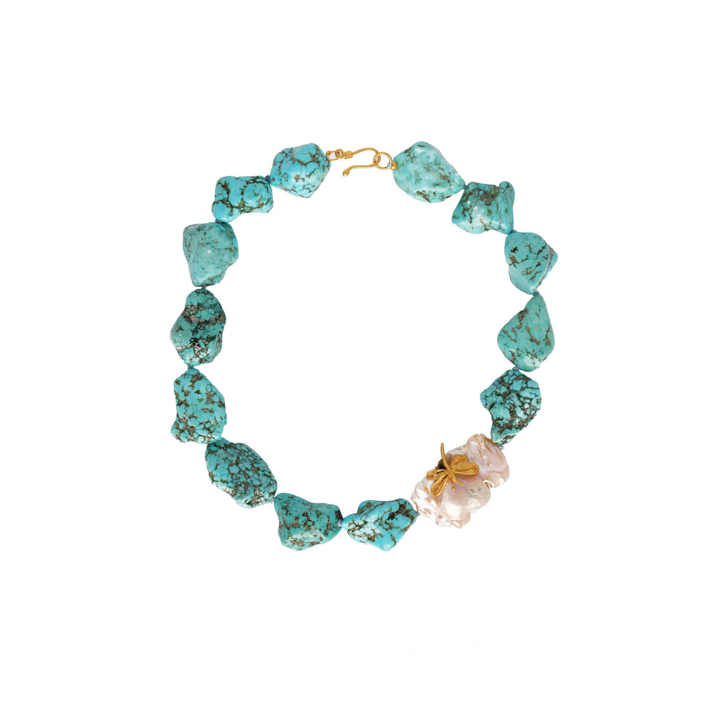 BLUE SUNSET in Turquoise and Baroque Pearls | Maison Orient