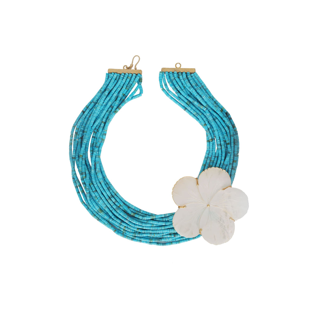 FLORA in Turquoise and handcarved Mother of Pearls | Maison Orient