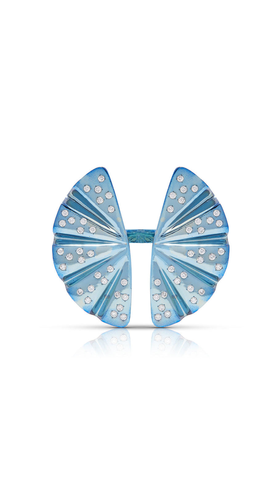 Contemporary butterfly Titanium and Diamond ring | Maison Orient