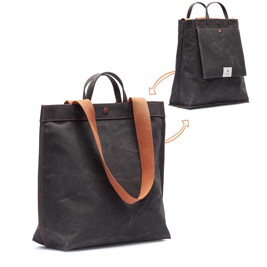 No. 301 Bootcut Tote Black Truffle (Reversible) | Maison Orient
