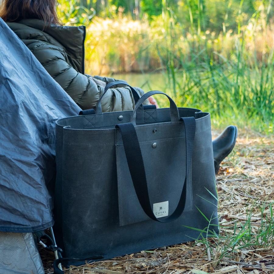 No. 205 Xlarge Tote Charcoal (Reversible) | Maison Orient