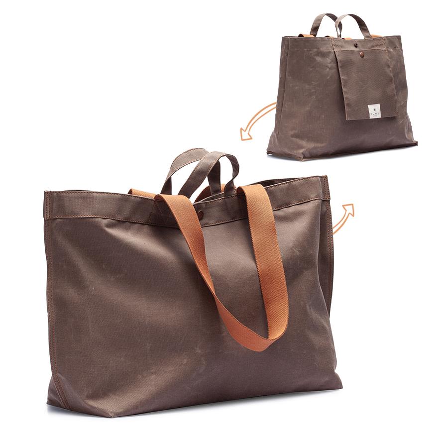 No. 205 Xlarge Tote Tobacco (Reversible) | Maison Orient