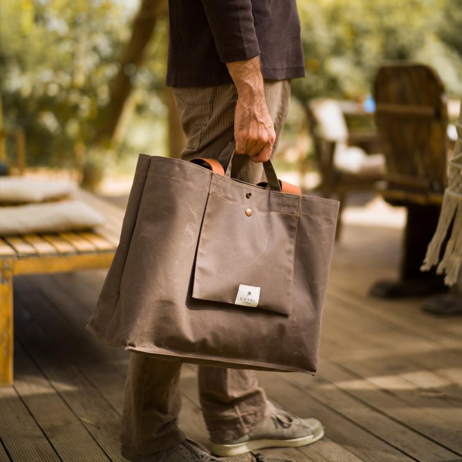 No. 205 Xlarge Tote Tobacco (Reversible) | Maison Orient