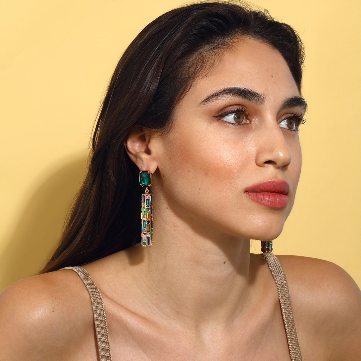 Cher Drop Earrings - Emerald Green