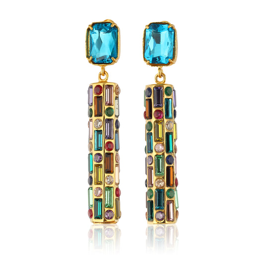 Cher Drop Earrings - Deep Blue