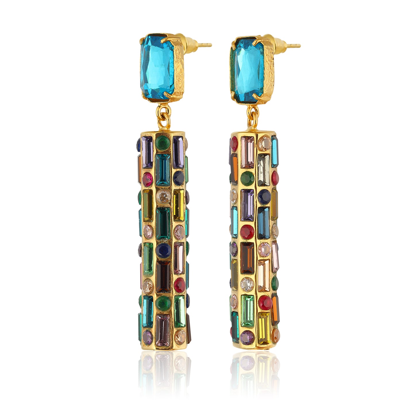 Cher Drop Earrings - Deep Blue