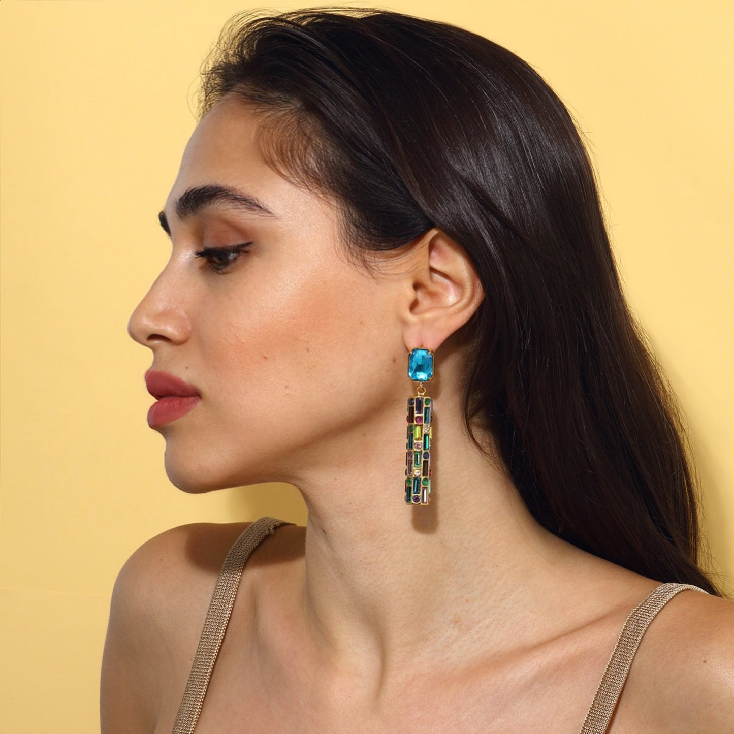 Cher Drop Earrings - Deep Blue