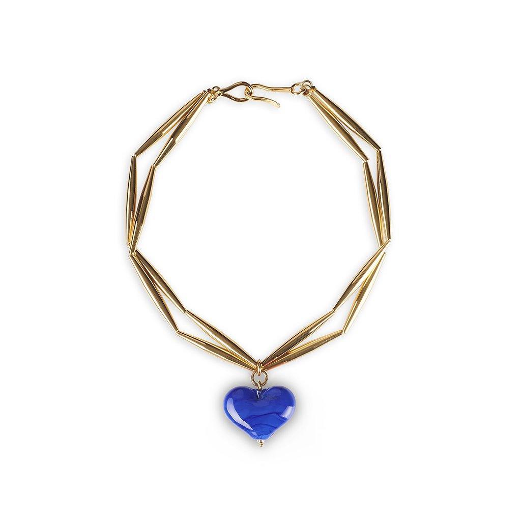 Helia Cuore Duo Necklace In Gold | Maison Orient