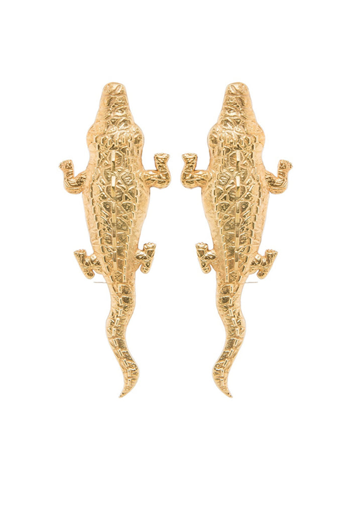 Large Crocodile Earrings | Maison Orient