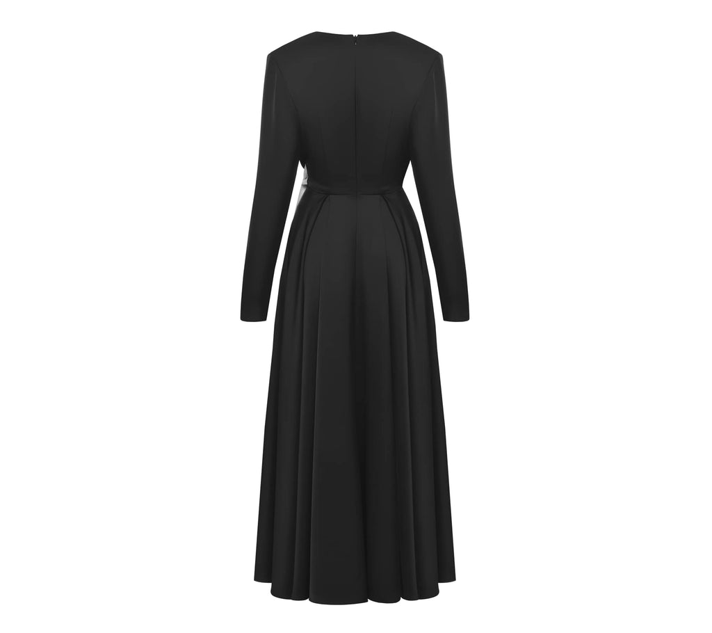 CONTRAST TIE-UP DRESS | Maison Orient
