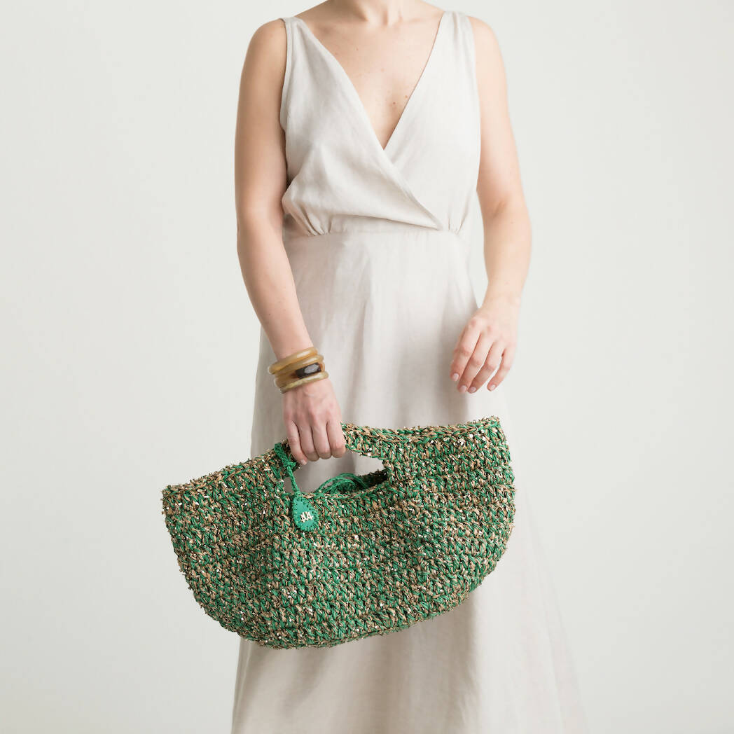 CAPRI IN CLASSIC GREEN BASKET TOTE