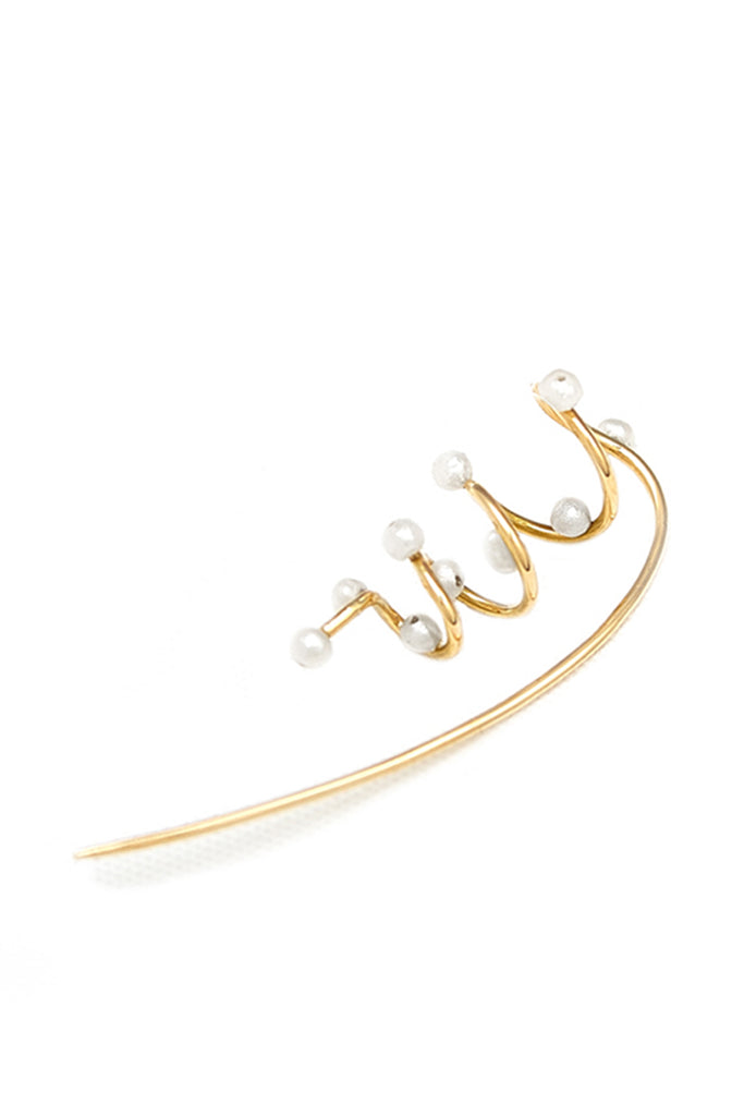 Dew On Tendril Coil Earrings | Maison Orient