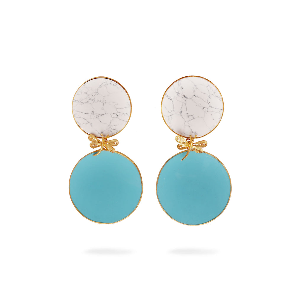 SIMONE in white Howlite and Turquoise | Maison Orient
