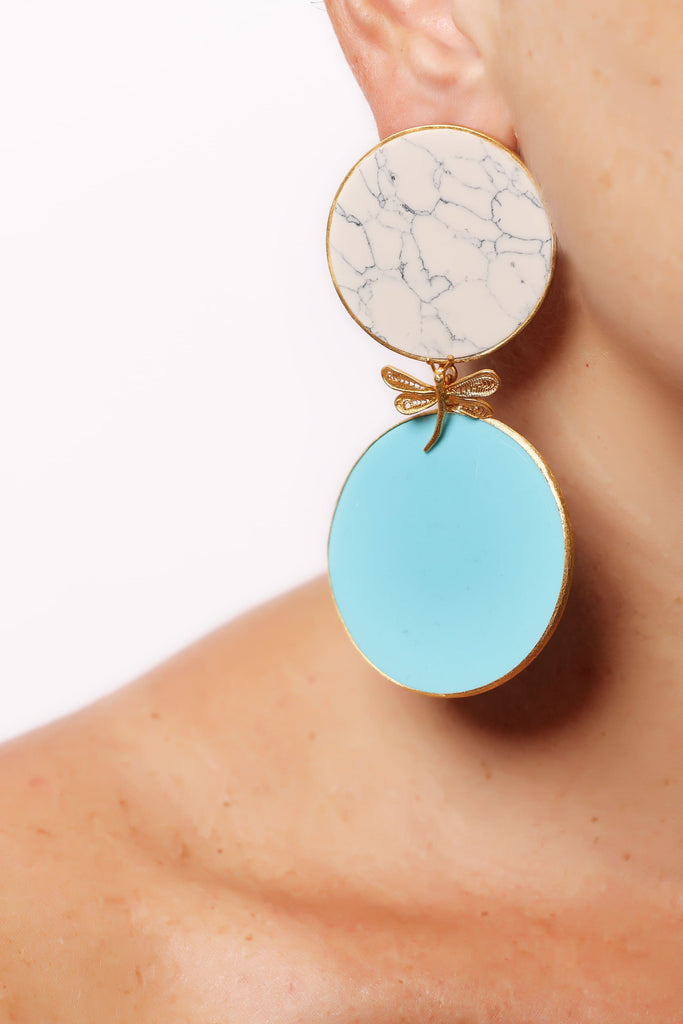 SIMONE in white Howlite and Turquoise | Maison Orient