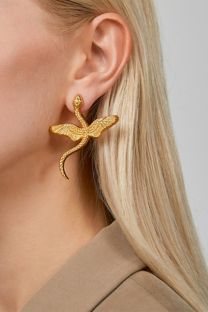 Winged Snake Earrings | Maison Orient