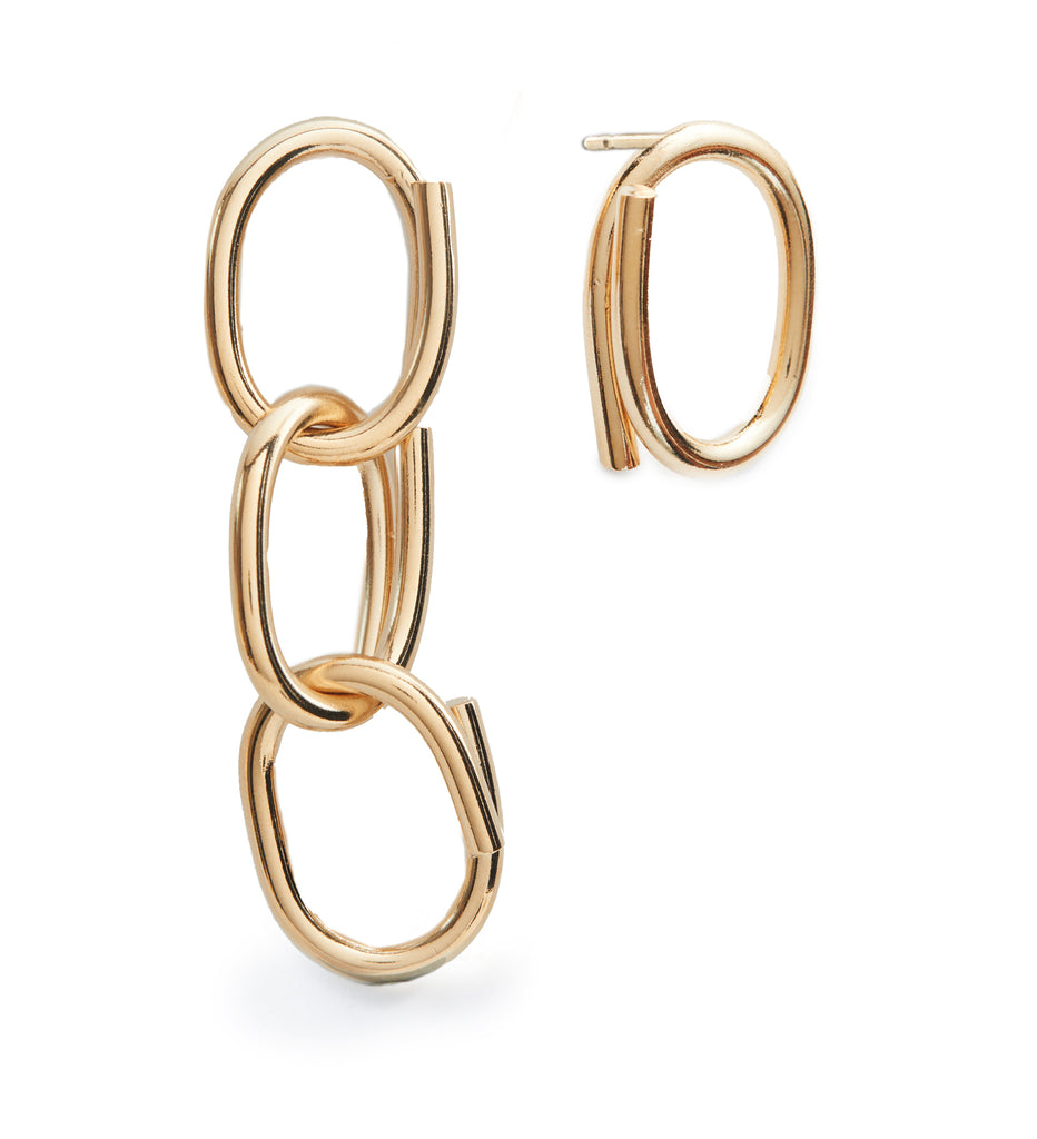 Stud and 3 chains earring | Maison Orient