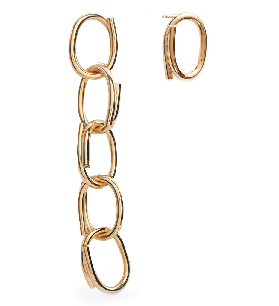 Stud and 5 chain earrings | Maison Orient