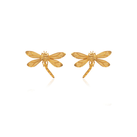 GOLD DRAGONFLY EARRINGS | Maison Orient