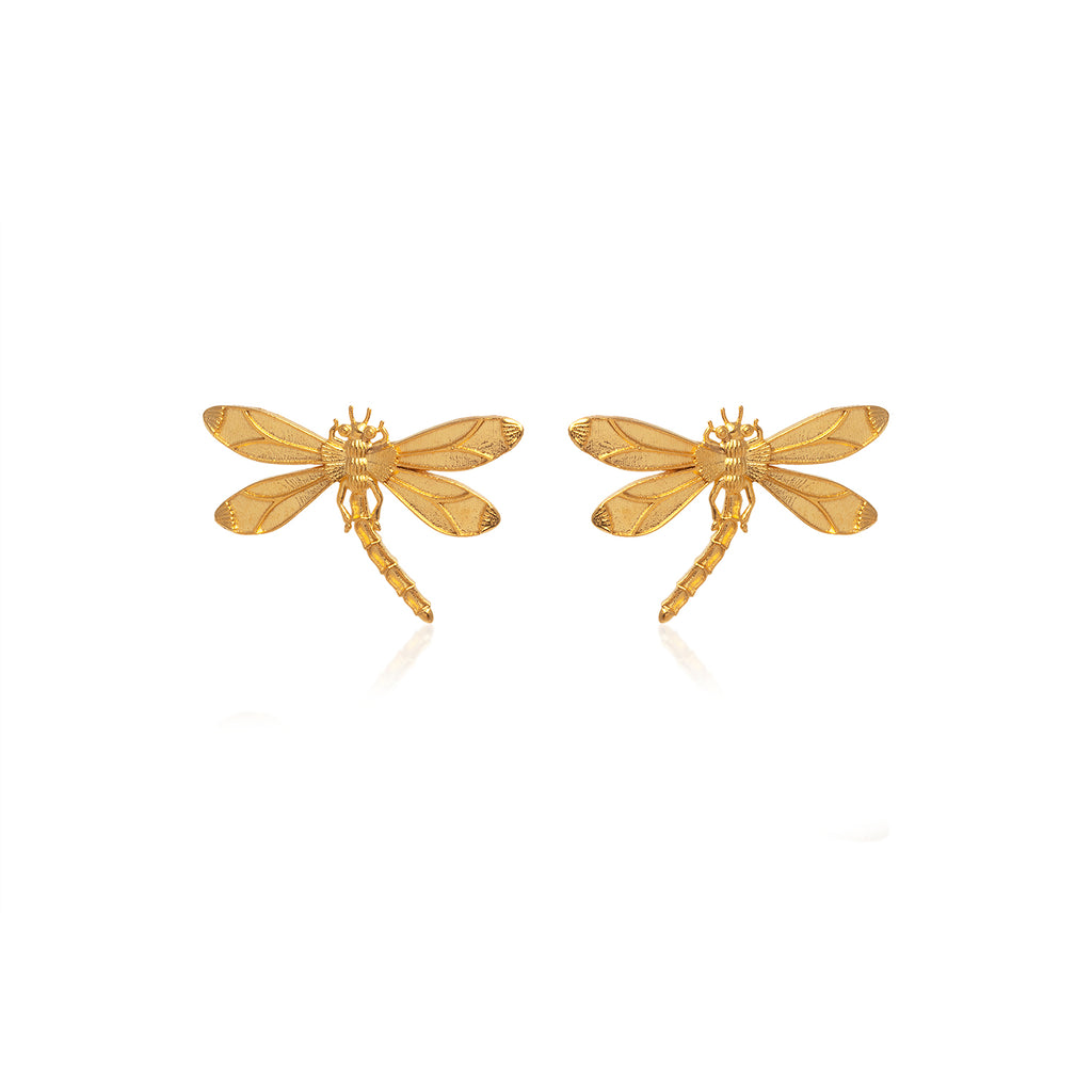 GOLD DRAGONFLY EARRINGS | Maison Orient