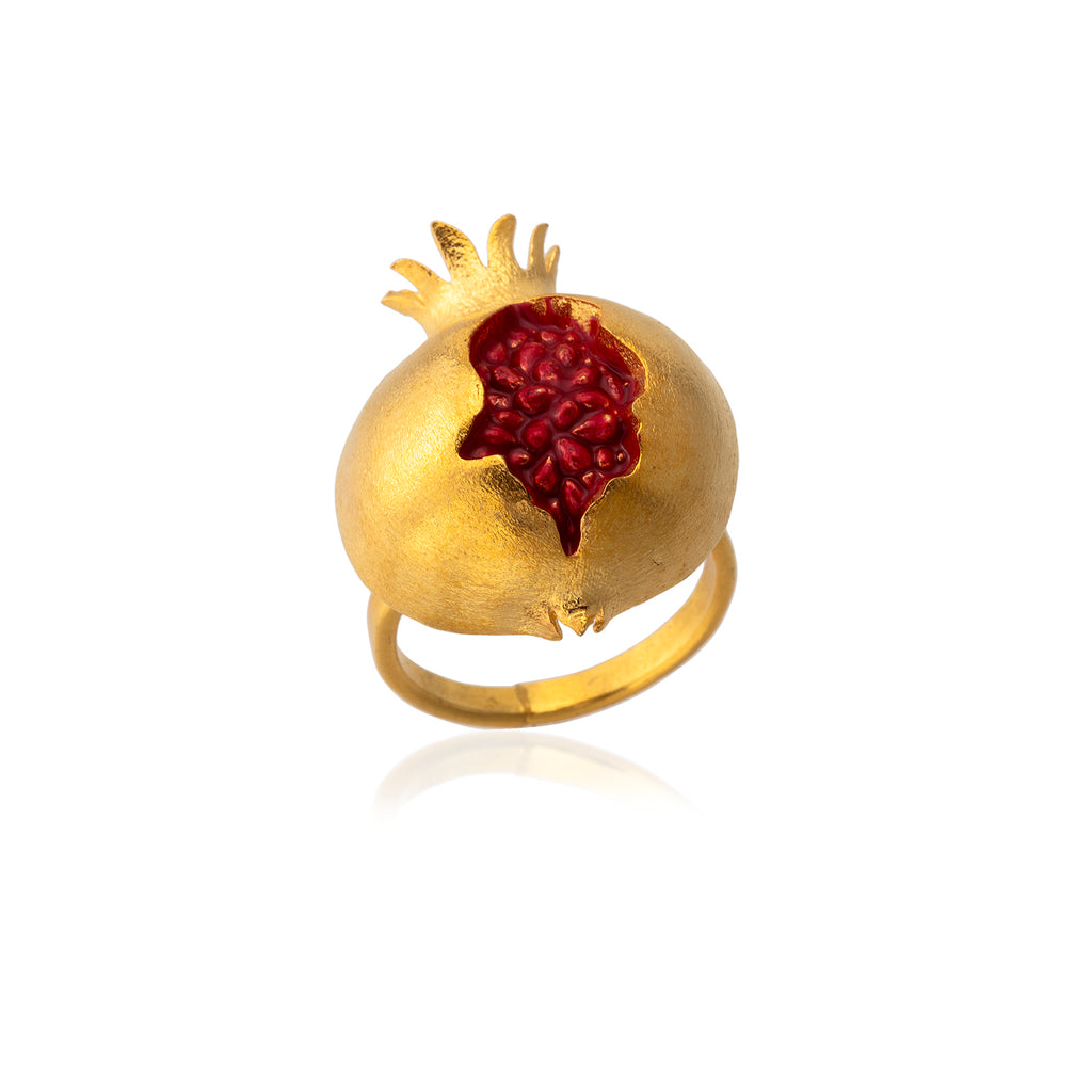 Gold Pomegranate Adjustable Ring | Maison Orient