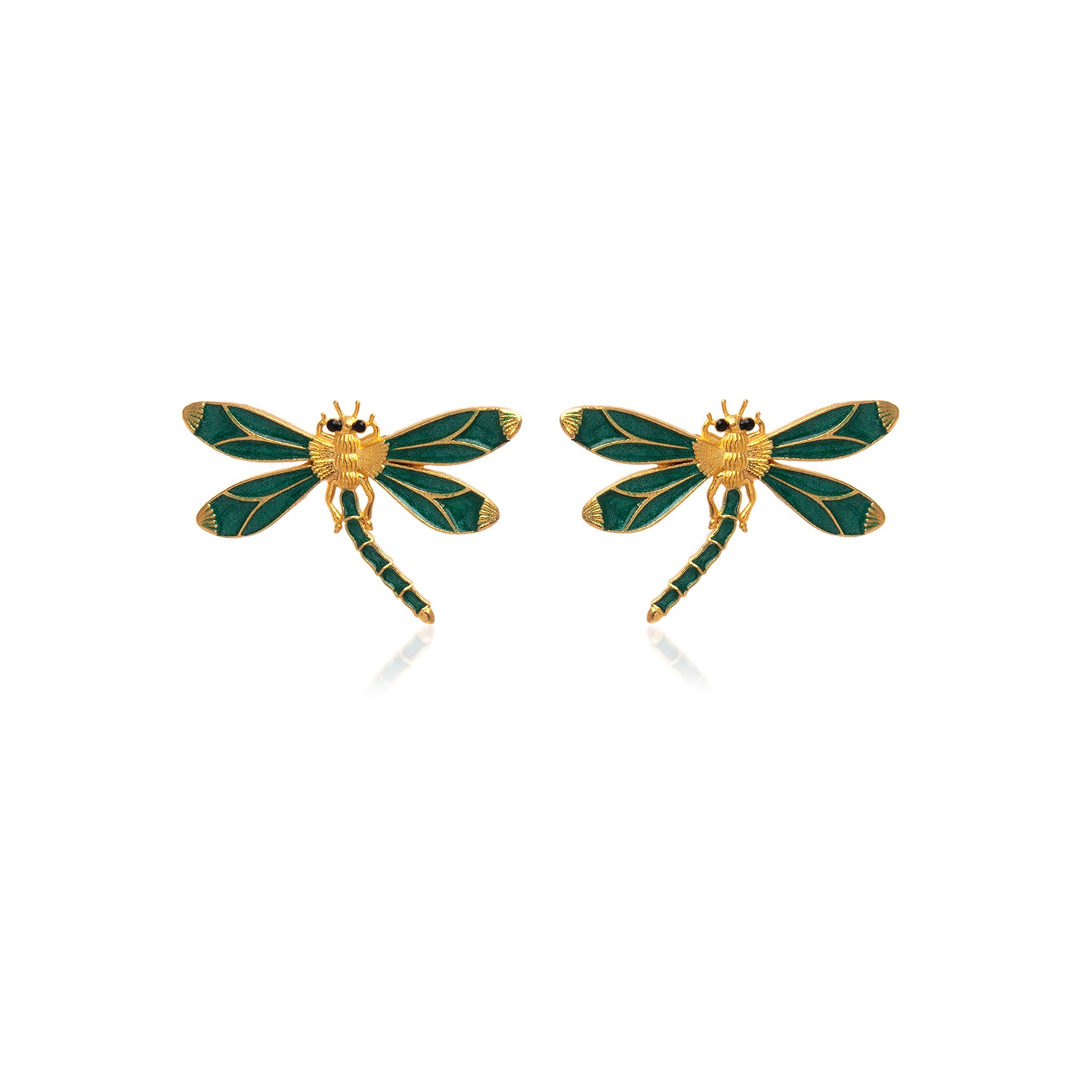 GREEN DRAGONFLY EARRINGS | Maison Orient