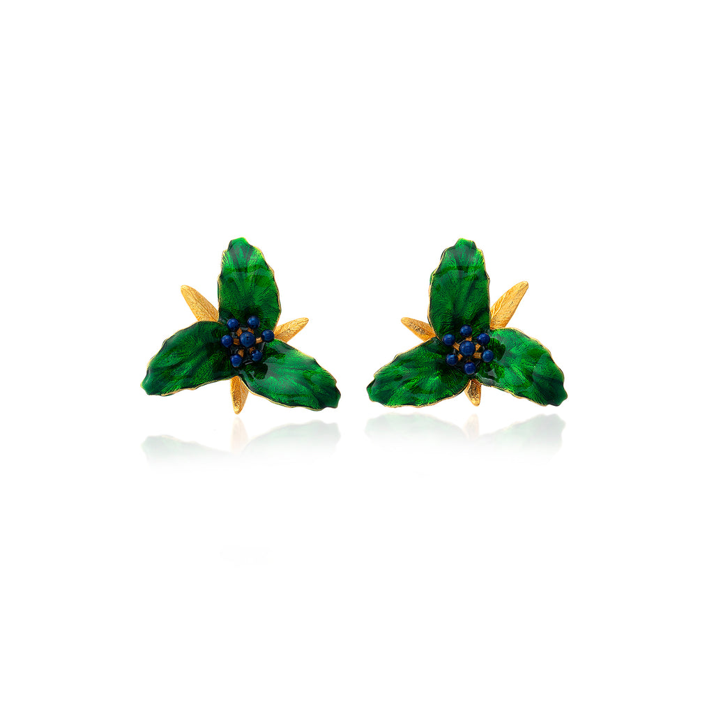 Green Lily Flower Earrings | Maison Orient