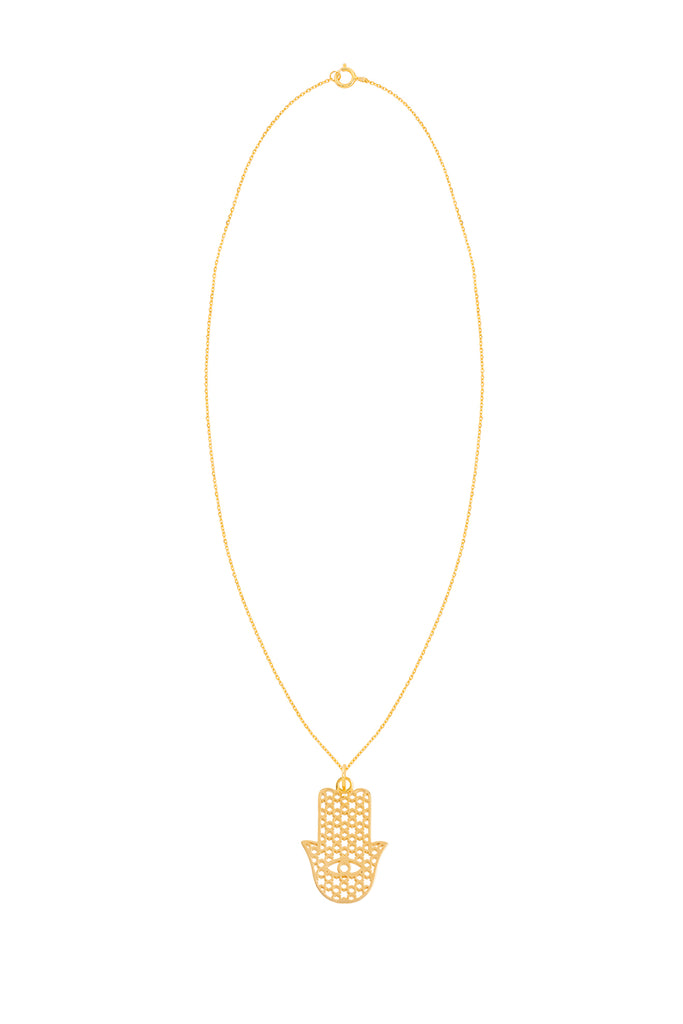 Gold Hamsa Pendant With Chain | Maison Orient