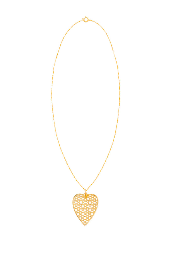 Gold Heart Pendant With Chain | Maison Orient