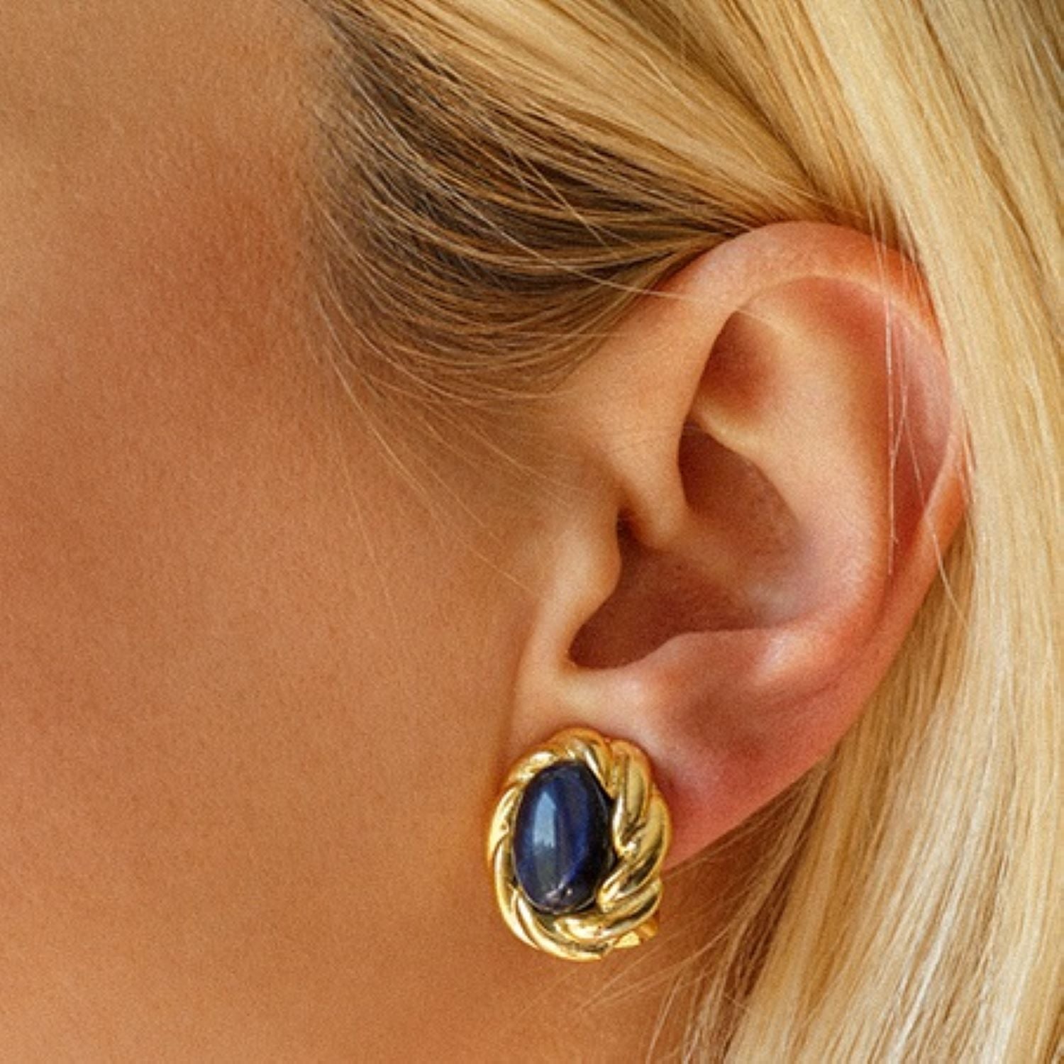 HAN NAVY EARRINGS | Maison Orient