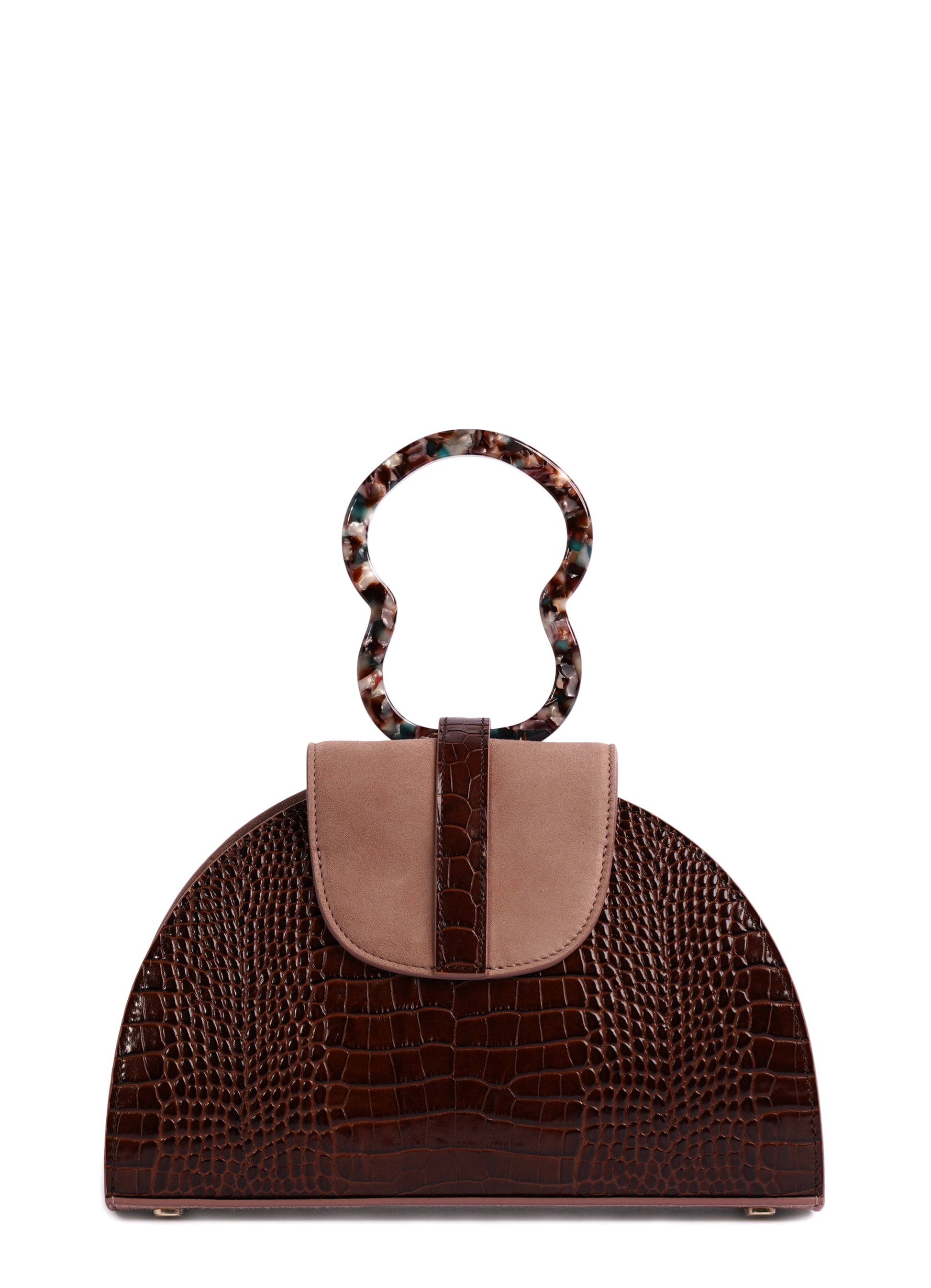 HAWAZEN - Brown Croc Embossed/ Dusty Rose | Maison Orient