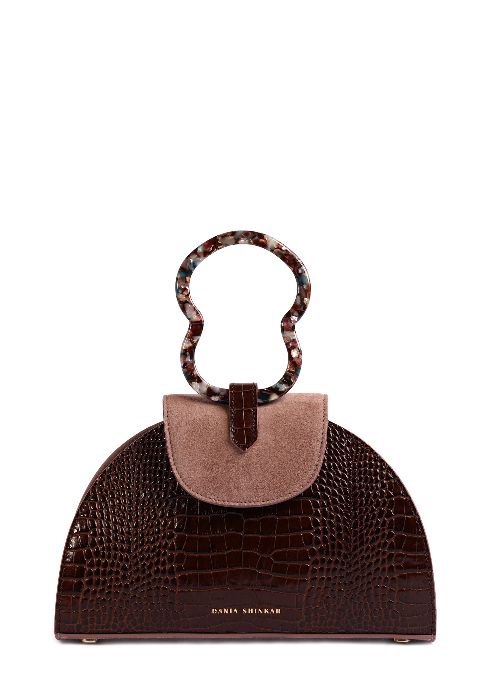 HAWAZEN - Brown Croc Embossed/ Dusty Rose | Maison Orient