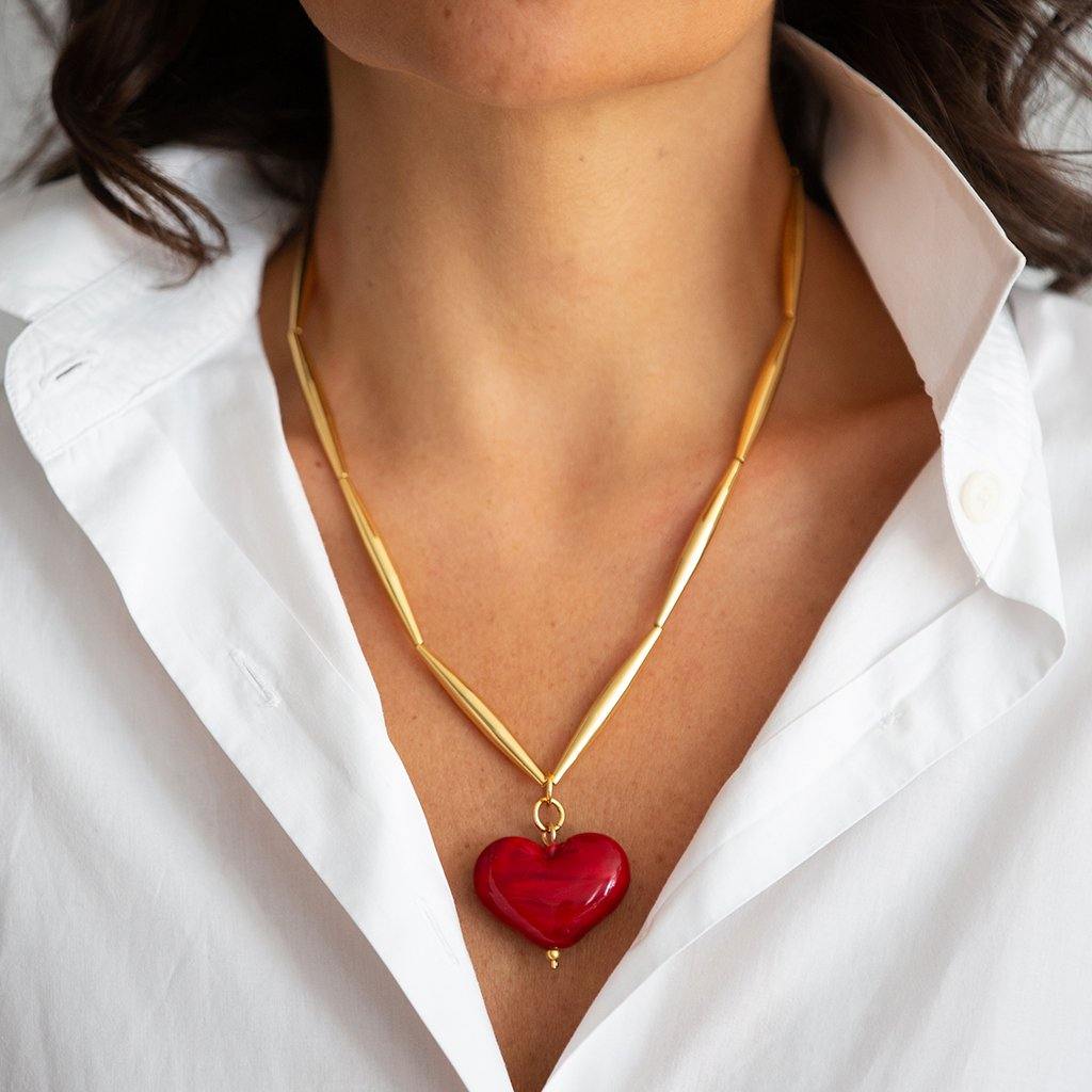 Helia Cuore Necklace In Gold | Maison Orient