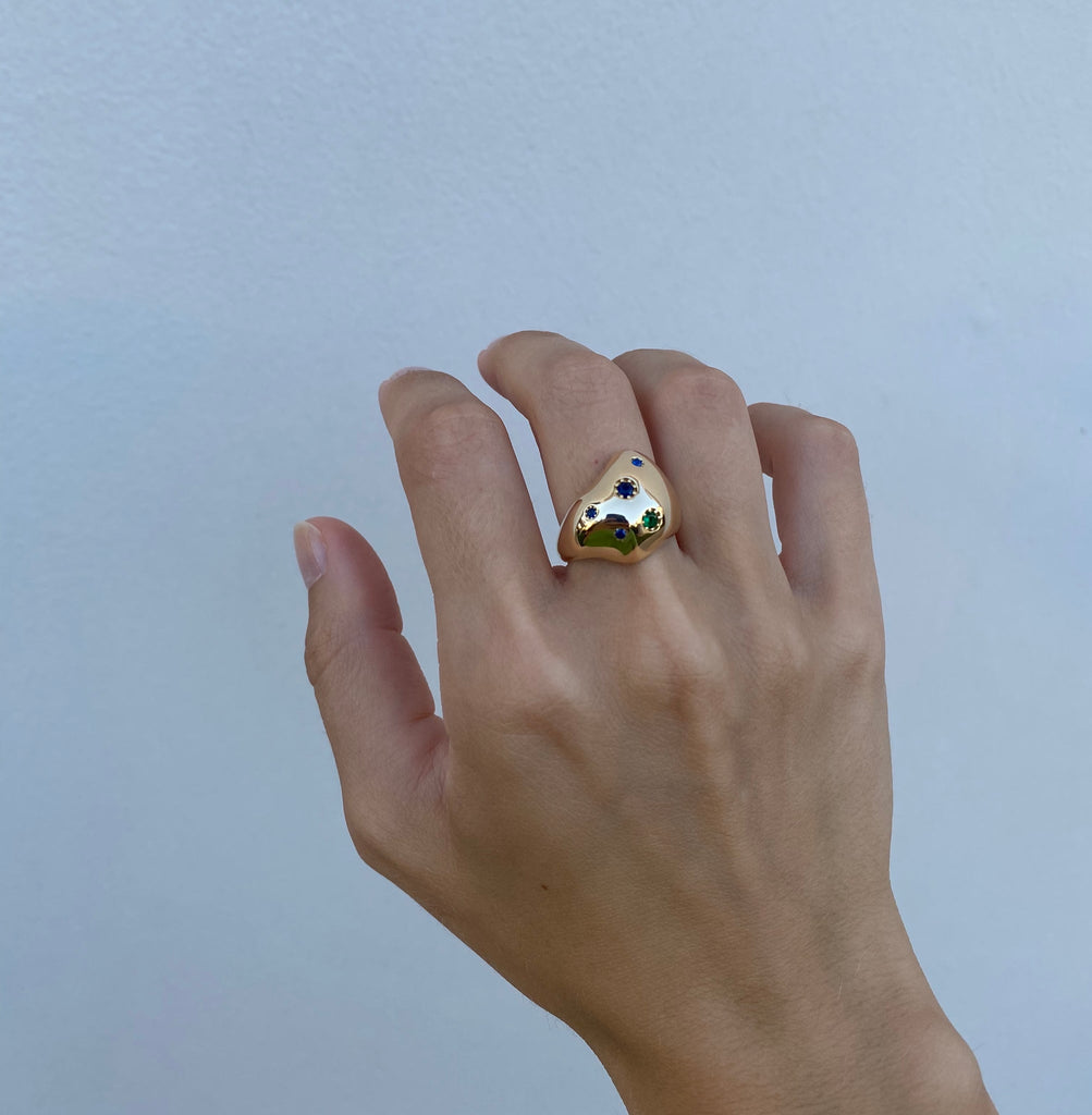 SHAPELESS RING IN NAVY | Maison Orient
