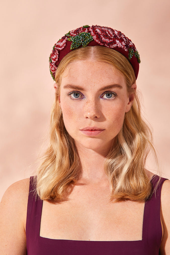 Gaios Rose Embroidery Loretha Headband | Maison Orient
