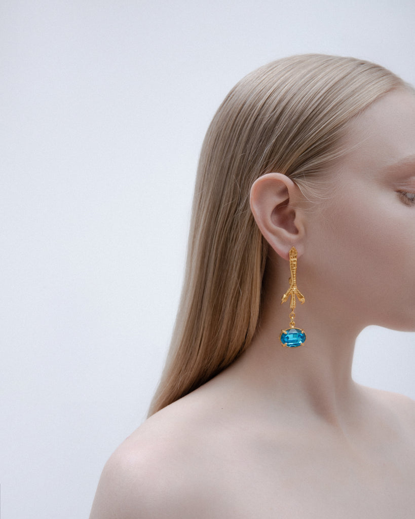 Blue stone drop earrings | Maison Orient