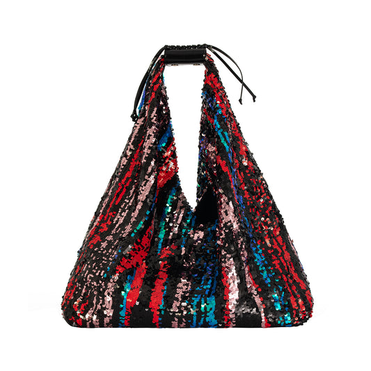 Mini Agnes In Multicolor-Striped Sequin